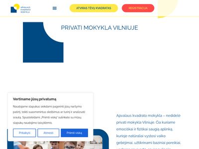 Privati mokykla Vilniuje (visos dienos), kaina – Apvalaus Kvadrato