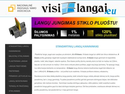 Plastikiniai langai, KAINOS Vilniuje, Kaune …  www.visilangai.eu