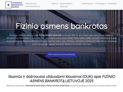 Fizinio asmens bankrotas, paslaugos. Bankroto administratorius