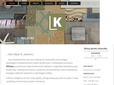 Lentvario kilimai Kilimai, kiliminės dangos, takai