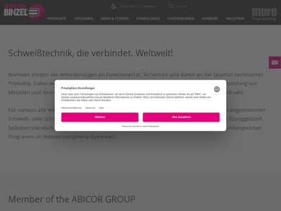 ABICOR BINZEL – Welcome  www.binzel-abicor.com