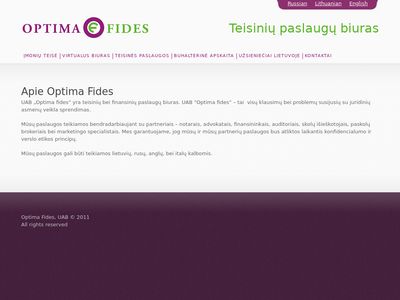 Optima Fides, UAB – Teisinių paslaugų biuras  www.optimafides.eu