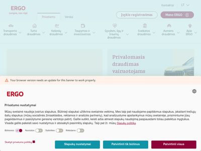 Privatiems klientams – ERGO  www.ergo.lt
