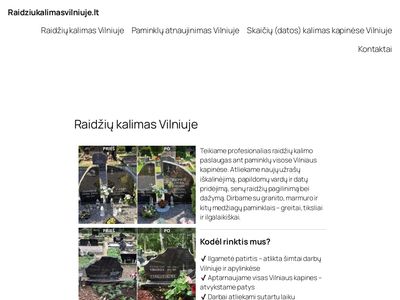Raidžių kalimas Vilniuje – Paminklų užrašai, kainos, visos