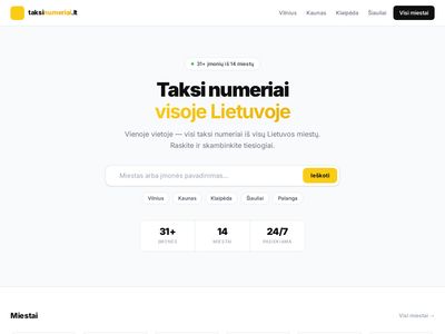 Taksi numeris –  taksinumeris.lt