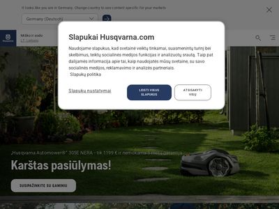 Husqvarna – pasaulinis lauke naudojamos aplinkos priežiūros