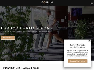 Sporto klubas, Forum palace, baseinas, treniruokliai, pirtys