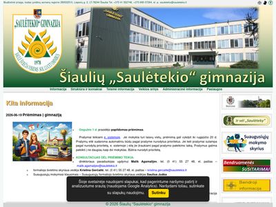 Šiaulių &bdquo;Saulėtekio&ldquo; gimnazija  www.sauletekis.lt