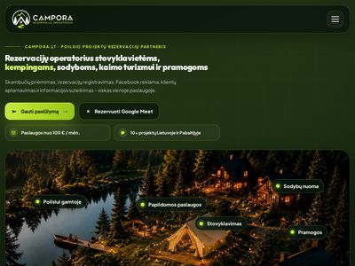 Campora.lt – rezervacijų operatorius stovyklavietėms, kempingams,