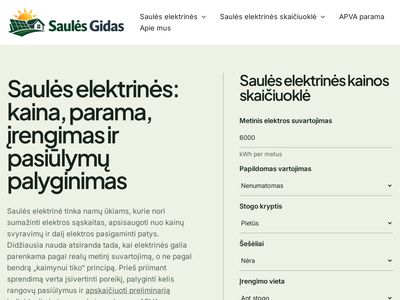 Saulės elektrinės: kaina ir pasiūlymų palyginimas | Saulės Gidas