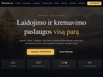 Laidojimo ir kremavimo paslaugos Kaune I RAMYBE.EU  ramybe.eu