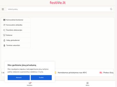 Karnavaliniai kostiumai ir švenčių dekoracijos  festive.lt