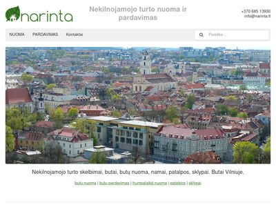 Narinta – nekilnojamojo turto nuoma ir pardavimas  www.narinta.lt