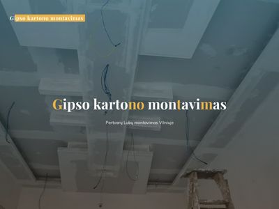 Gipso kartono montavimas - - Pertvarų Lubų montavimas