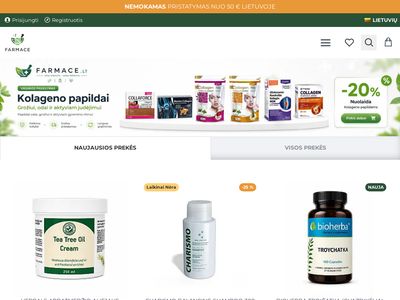 Maisto papildų ir kitų farmacinių prekių el. parduotuvė Lietuvoje