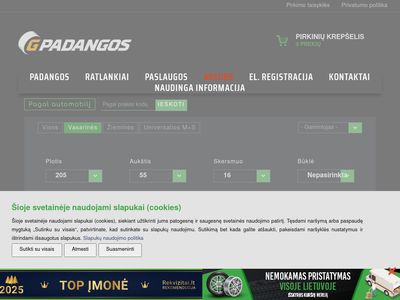 Gpadangos | Į pradžią  www.gpadangos.lt