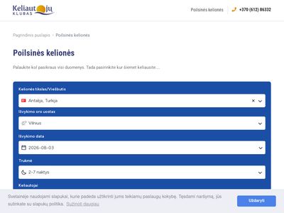 Kelionių organizatorius KELIAUTOJŲ KLUBAS I Poilsinės kelionės, pa