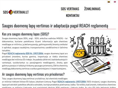 Saugos duomenų lapų vertimas ir adaptacija pagal REACH reglamentą