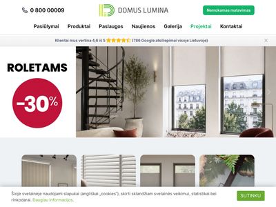 Roletai, Žaliuzės, Markizės, Užuolaidos ir kt. – Domus Lumina