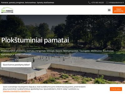 Pamatų įrengimas Plokštuminiai pamatai  plokstiniai.lt