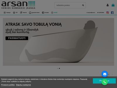 Vonios kambario įranga  www.arsan.lt