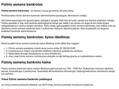 Fizinio asmens bankrotas – jokių skolų  www.asmensteise.lt