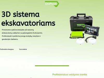 Pažangi 3D valdymo sistema ekskavatoriams | Digpilot.lt