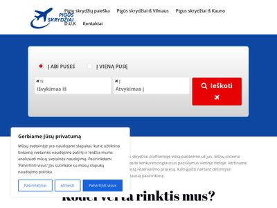 Pigus skrydžiai internetu. Pigu, patogu ir paprasta