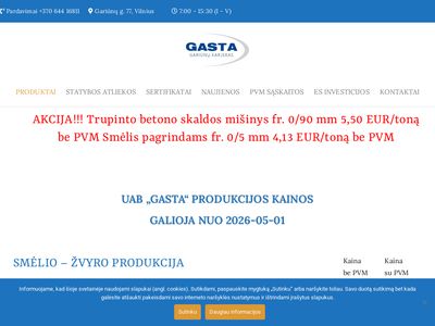 &nbsp;&nbsp;&nbsp;&nbsp;&nbsp;&nbsp;&nbsp;&nbsp;&nbsp; UAB „GASTA”&
