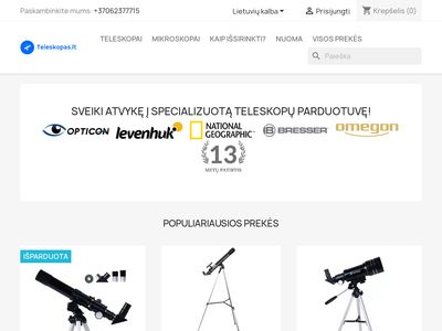 Teleskopų parduotuvė  teleskopas.lt