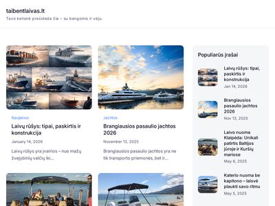 Laivų nuoma Klaipėdoje (jachtos, katerio), pasiplaukiojimas laivu –