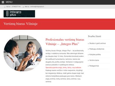 Vertimo biuras Vilniuje – "Integro Plus"  www.integroplus.lt