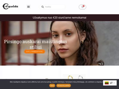 Papuošalai moterims, vyrams, vaikams, pirsingo pauošalai. –