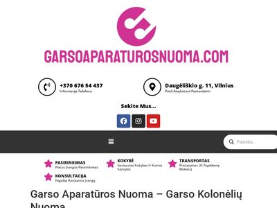 Garso aparatūros nuoma | Vilniuje +37060765871  garsoaparaturosnuoma.com