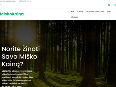 MiskoKaina – sužinok miško kaina už hektarą Lietuvoje