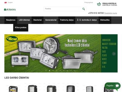 LED žibintai, starteriai ir traktorių detalės | Jubana.lt