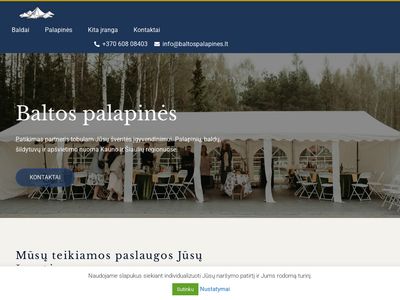 Baltos palapinės – Šventinių palapinių/paviljonų nuoma Kaune ir