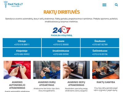 Raktų dirbtuvė | Raktų dirbtuvės – Raktai | Spynos | Atrakinimas