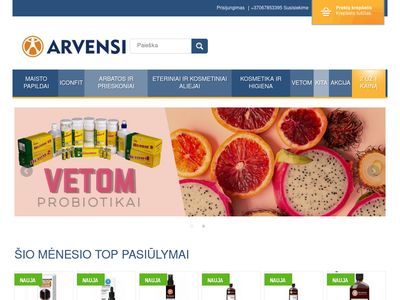 Elektroninė Maisto papildų,vaistažolių ir kosmetikos parduotuv
