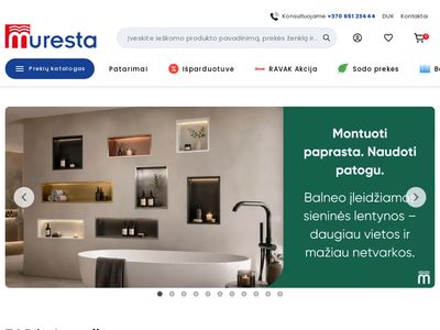 Kokybiška vonios kambario įranga internetu | Muresta.lt