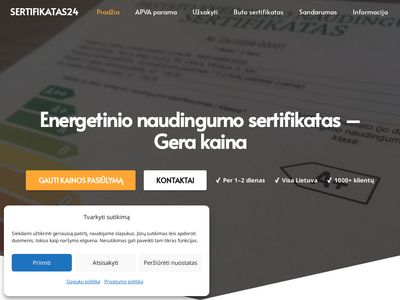 Energetinio naudingumo sertifikatas internetu – Sertifikatas per 24