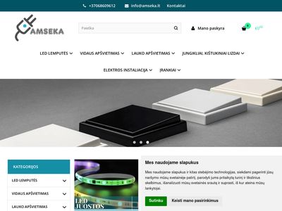 Elektros instaliacijos prekės | Internetinė parduotuvė Amseka.lt |