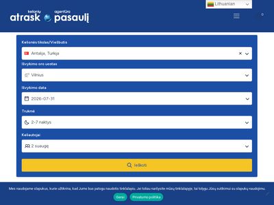 Kelionės, skrydžiai, vizos, paskutinės minutės kelionės – Atrask