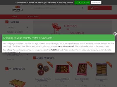 Cookies, candies, sweets eshop – Manrasta.lt  www.manrasta.lt