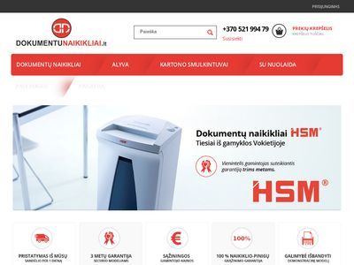 Dokumentu naikikliai HSM  www.dokumentunaikikliai.lt