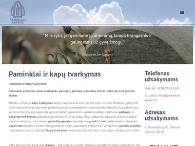 Paminklai, antkapiai, paminklų gamyba