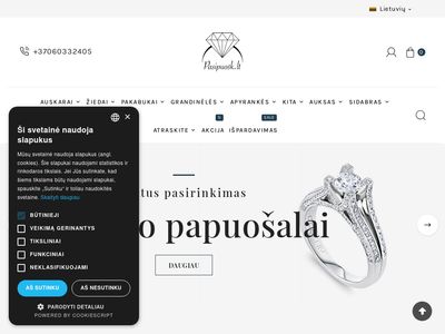 Auksiniai žiedai, auskarai, grandinėlės, pakabukai, vestuviniai, su