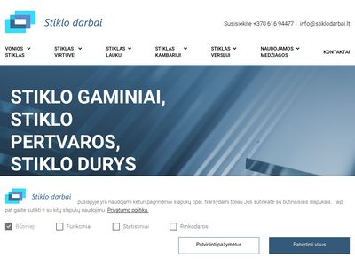 Stiklo gaminiai | Stiklo pertvaros | Stiklo durys – stiklodarbai.lt