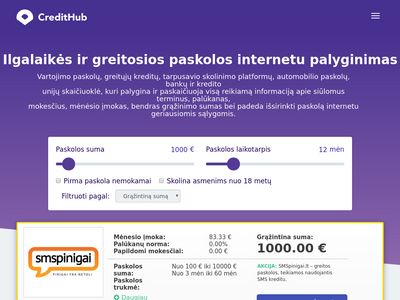 [] Greitųjų kreditų palyginimas  credithub.lt