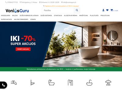 Vonios kambario įranga – Santechnika internetu  www.voniosguru.lt